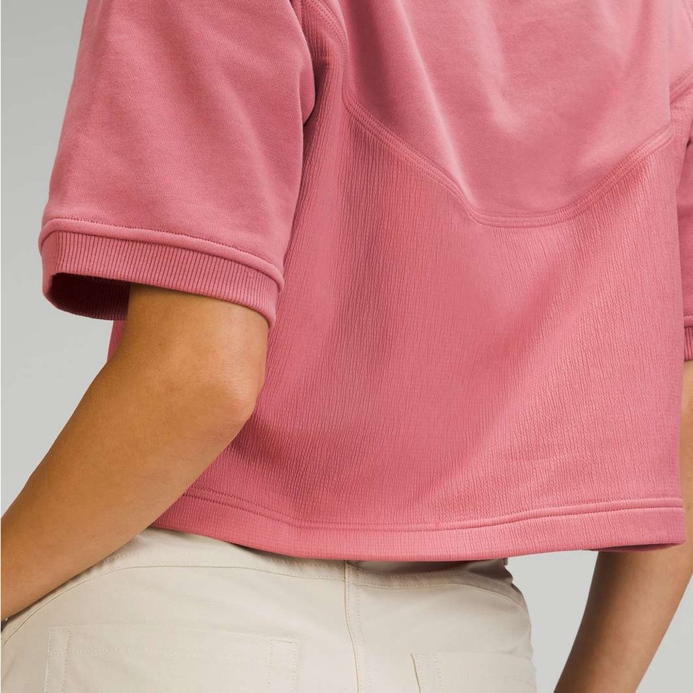 Lululemon Cotton French Terry + Swift Tee Brier Rose Pink Size 4 - Picture 3 of 9